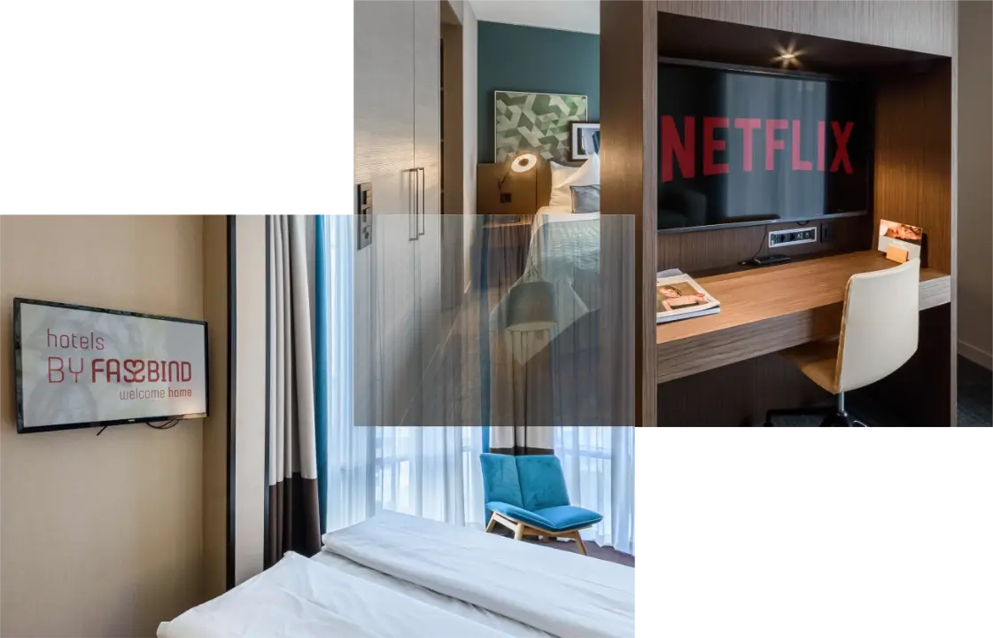 Bildschirme in Hotels